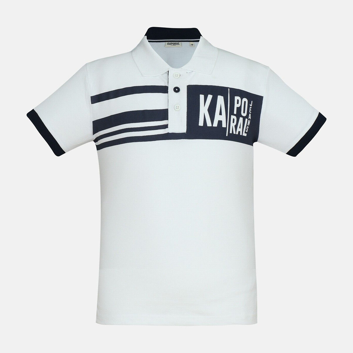 Logo Print Cotton Polo Shirt with Short Sleeves, 10-16 Years