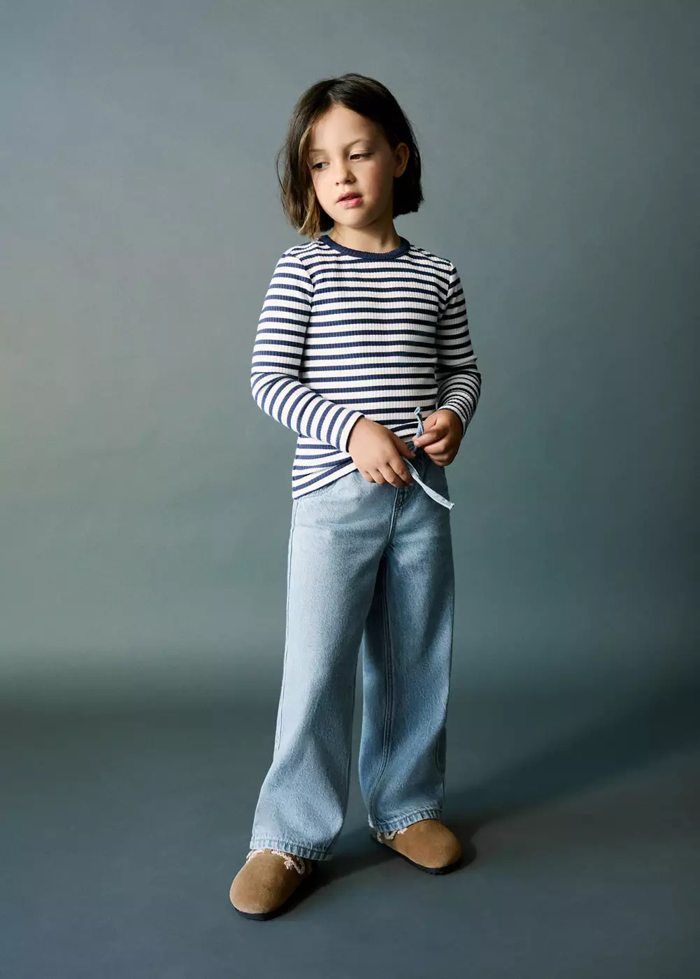 Jean droit à taille élastique, MANGO BABY
