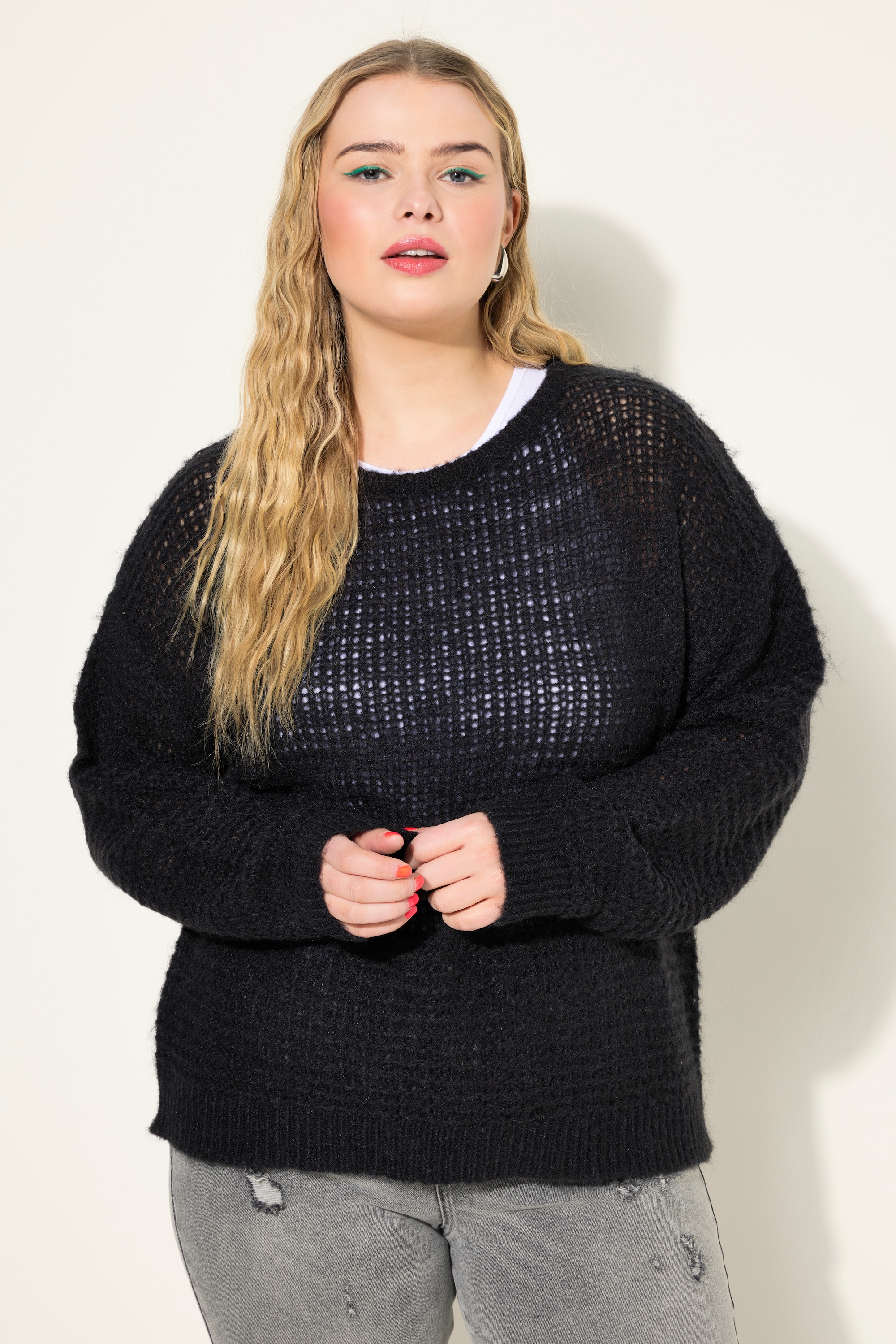 Pull coupe Boxy Shape en maille ajourée, STUDIO UNTOLD