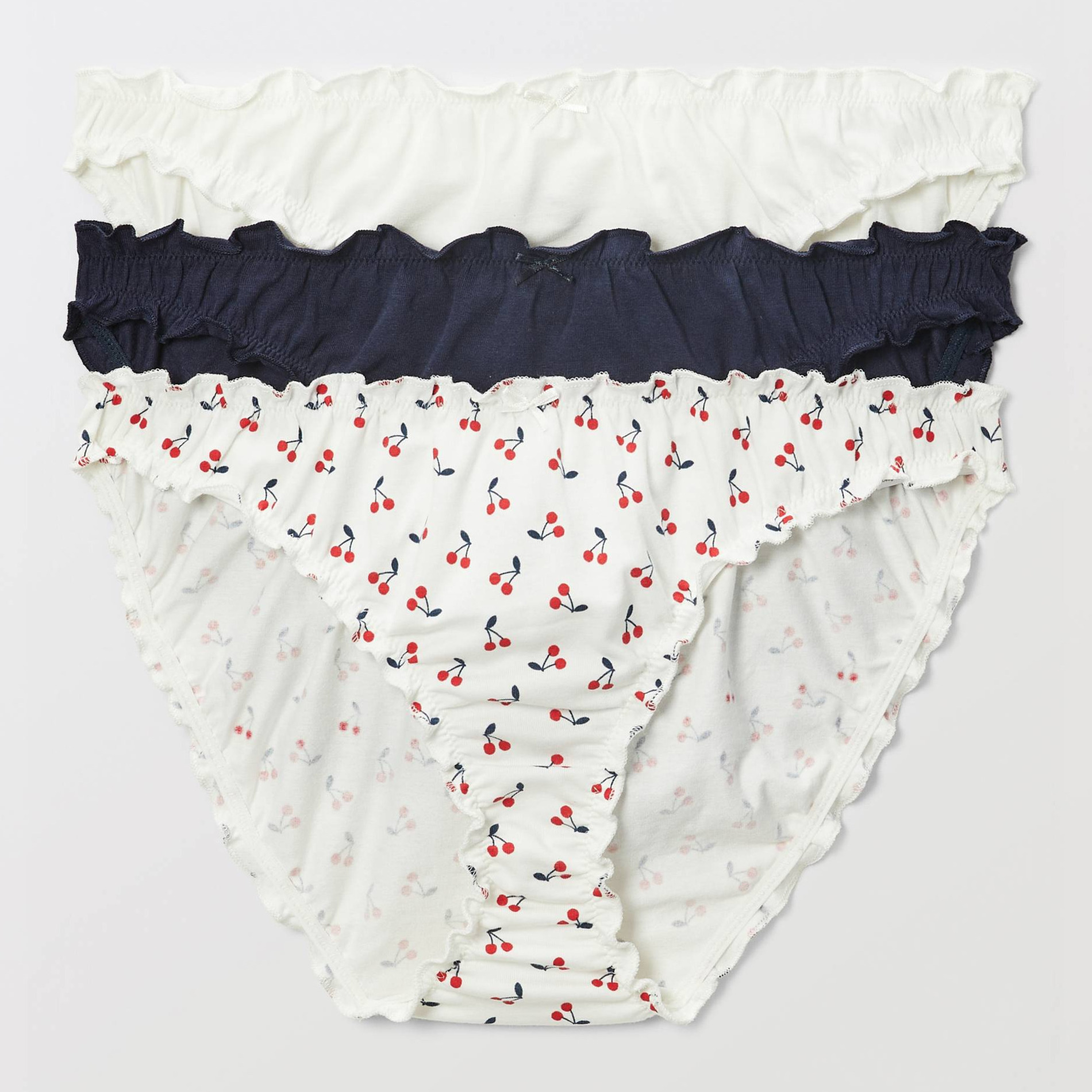 Lot de 3 culottes froufrou JULIE en coton BIO GOTS, MONOPRIX