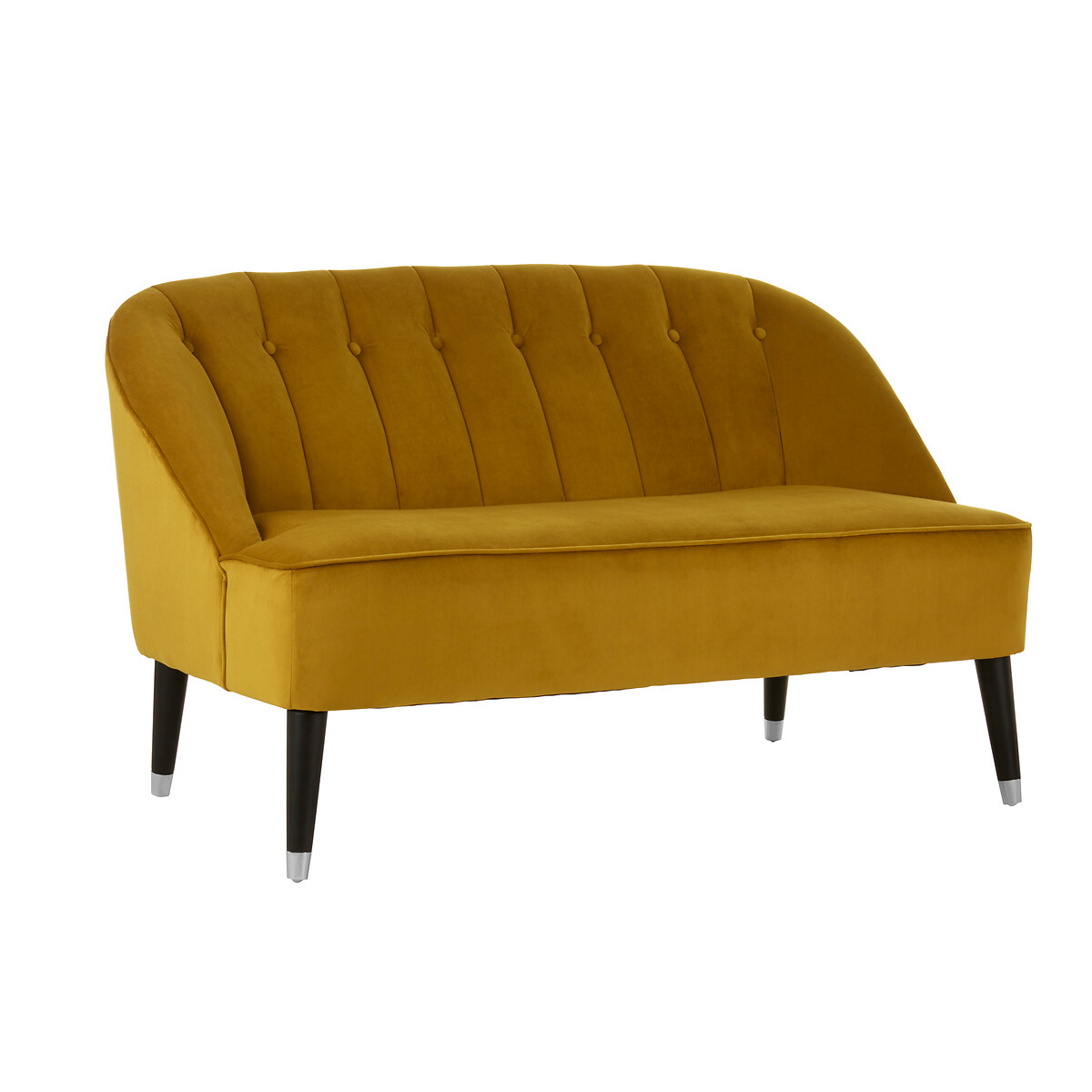 Channel tufted deals velvet sofa
