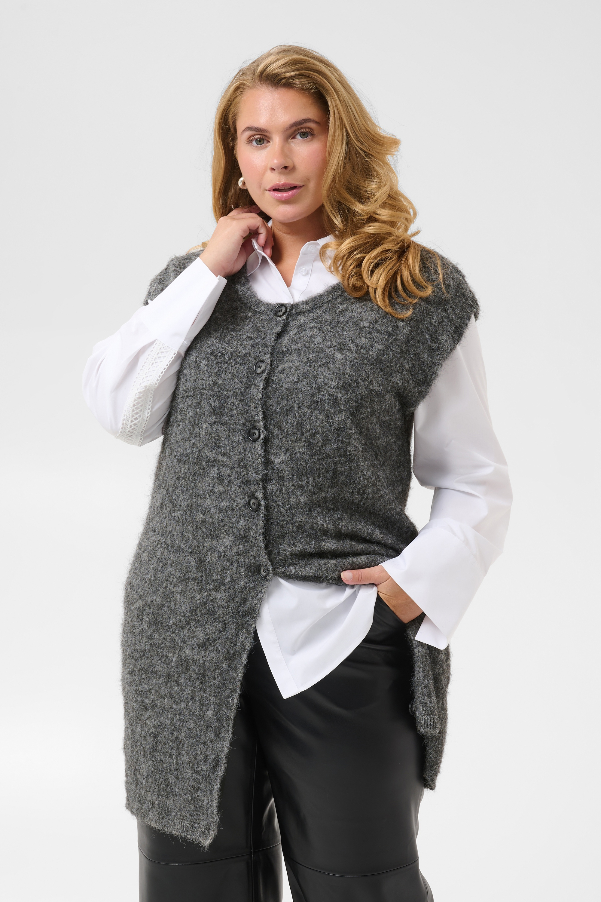 Manteau tricoté, KAFFE CURVE