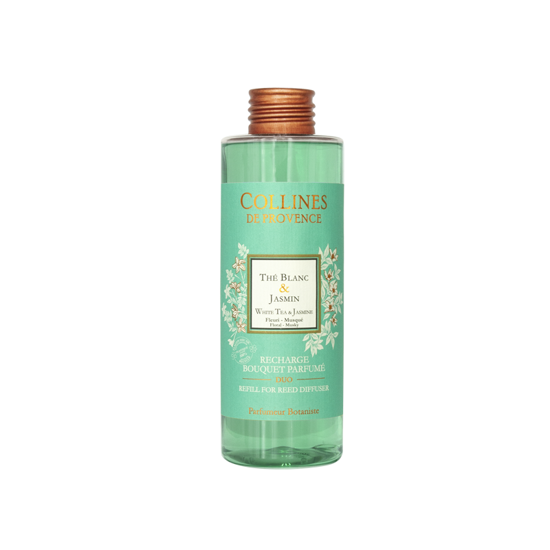 Recharge Diffuseur de parfum Colorée THÉ BLANC & JASMIN, COLLINES DE PROVENCE
