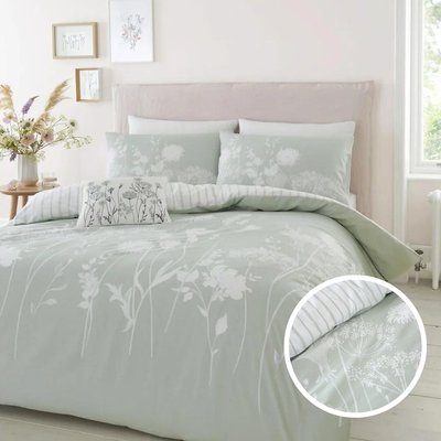Meadowsweet Floral Easy Care Cotton Mix Duvet Cover and Pillowcase Set CATHERINE LANSFIELD