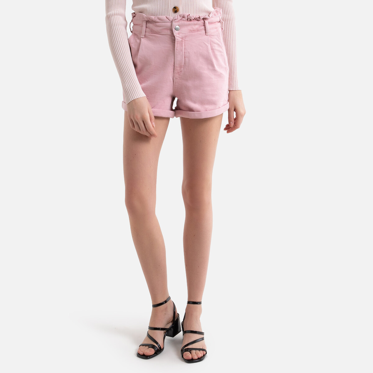 pink cut off shorts