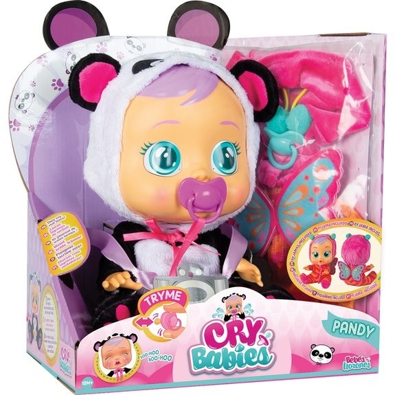 Poupée Cry Babies Panda + Pyjama Papillon - Imc Toys, IMC TOYS