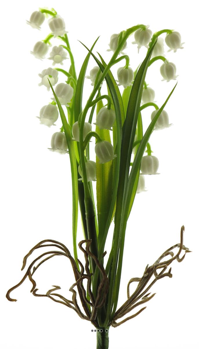 Piquet de 3 brins de muguet artificiel H 19, ARTIFICIELLES