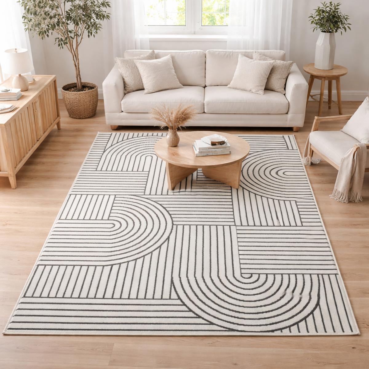 Tapis chambre tissé motif géométrique LYN1 COURLI, UN AMOUR DE TAPIS