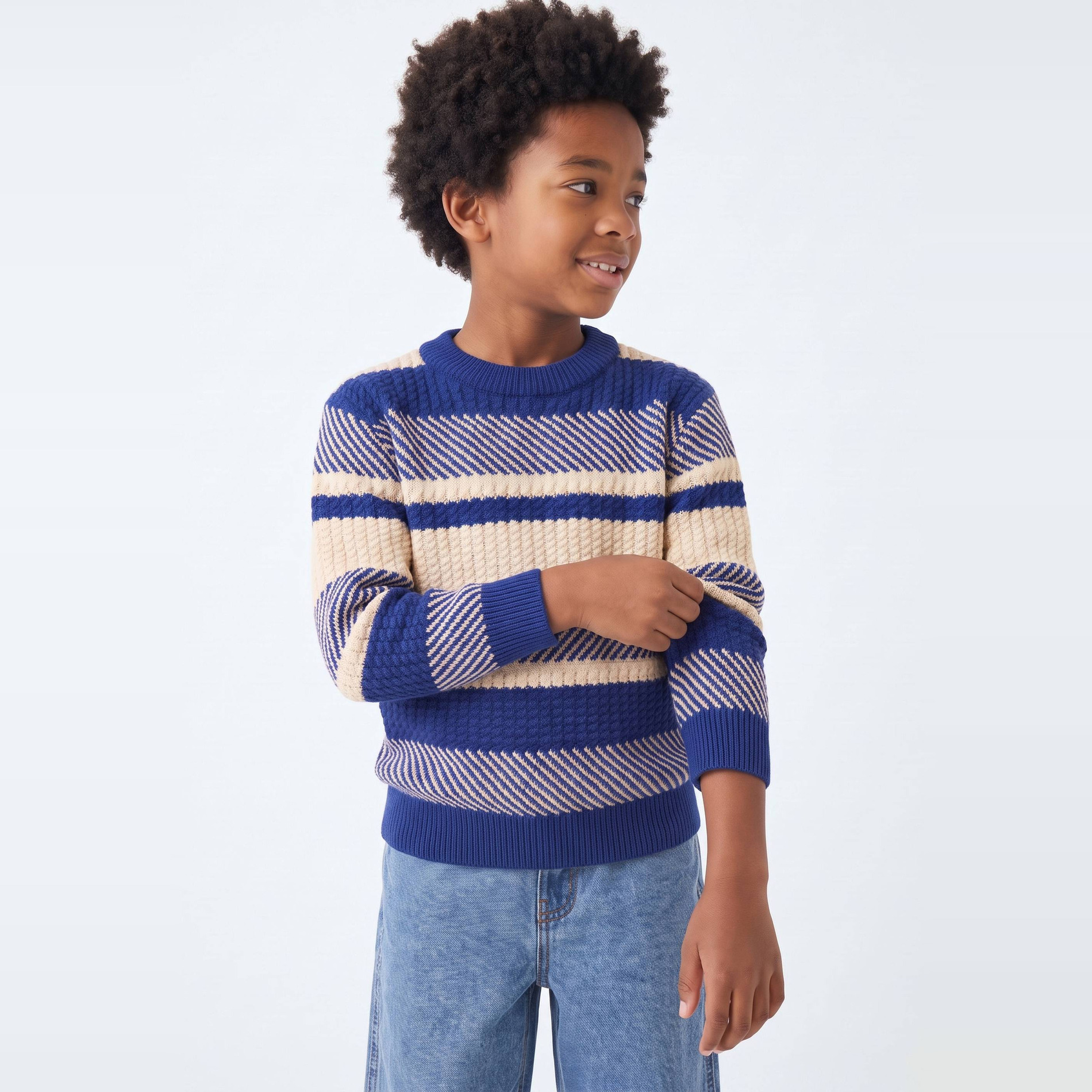Pull rayé en coton, MONOPRIX