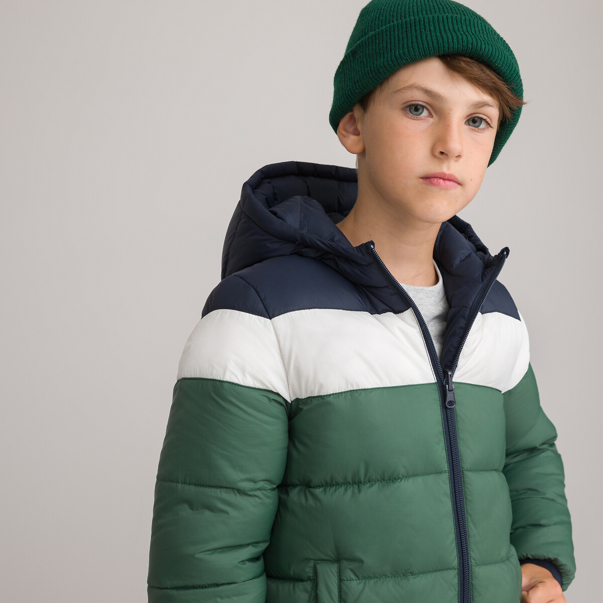 Les Signatures - Warm Reversible Padded Jacket with Hood