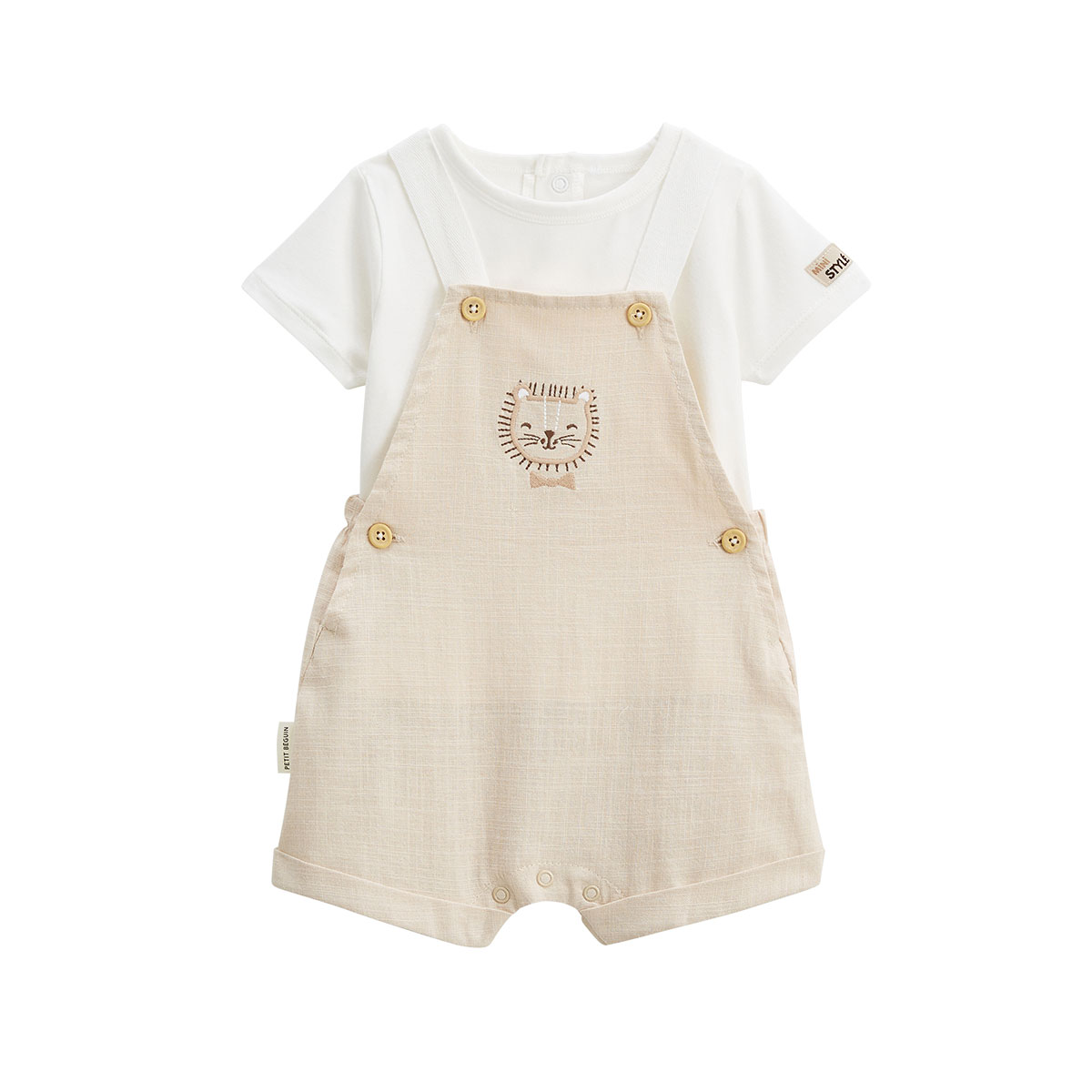 Ensemble salopette bébé et t-shirt Auguste, PETIT BEGUIN