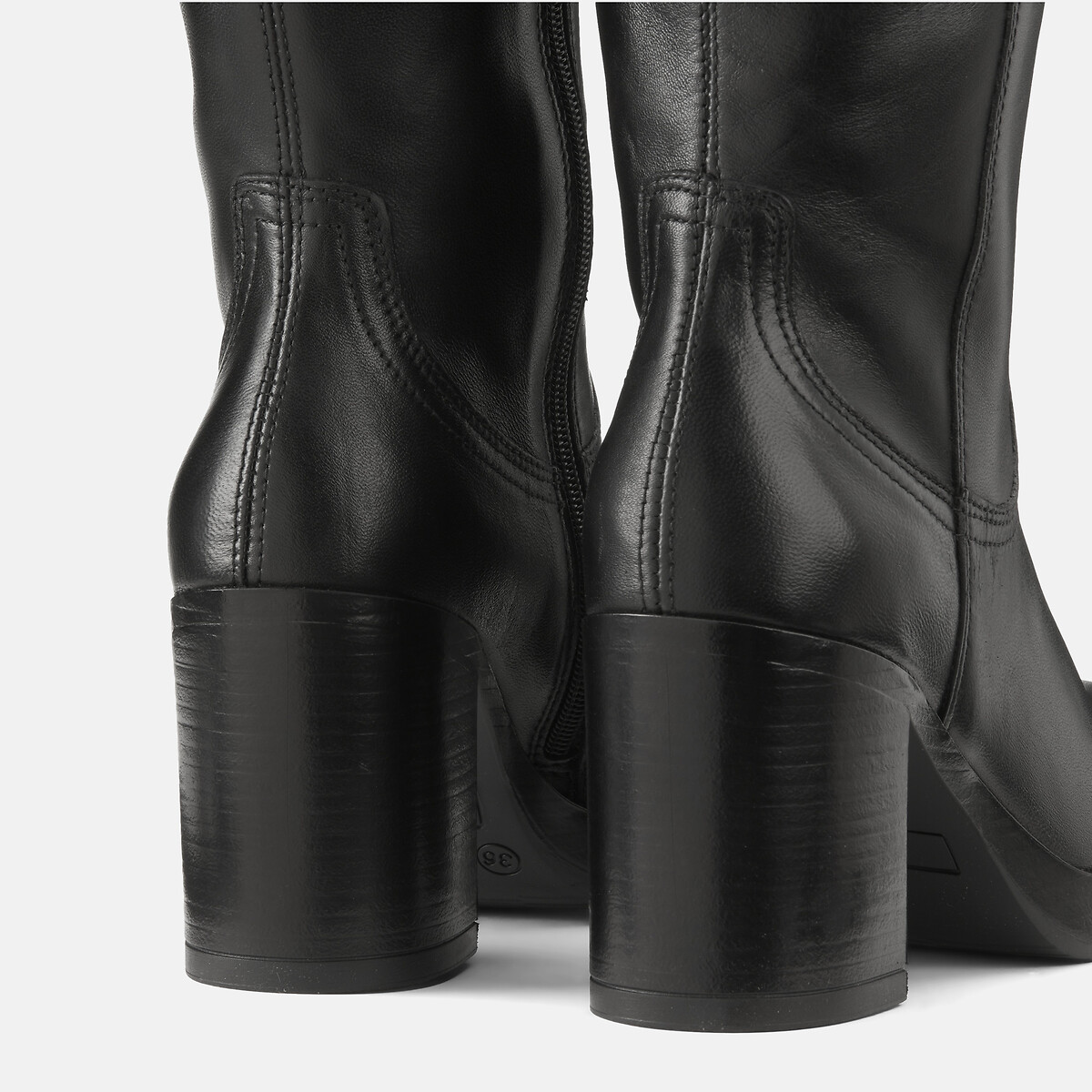 MJUS Botas de tacón, con puntera cuadrada, de piel — foto 3
