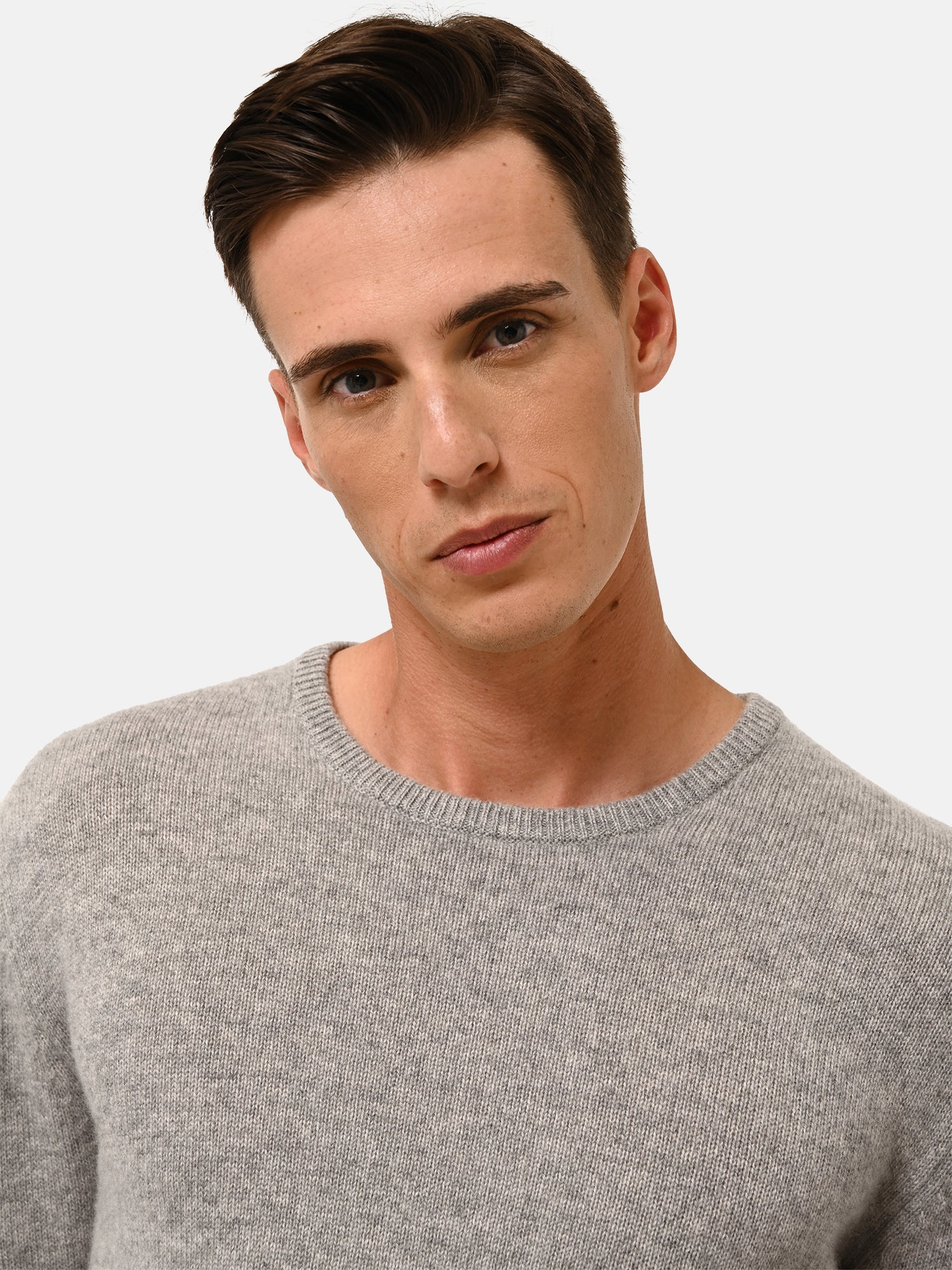 Pull Col Rond 4 Fils Nuage Chiné Gabin, JUST CASHMERE