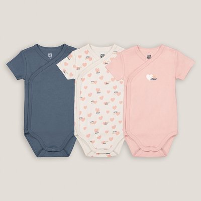 Pack of 3 Newborn Bodysuits with Short Sleeves LA REDOUTE COLLECTIONS