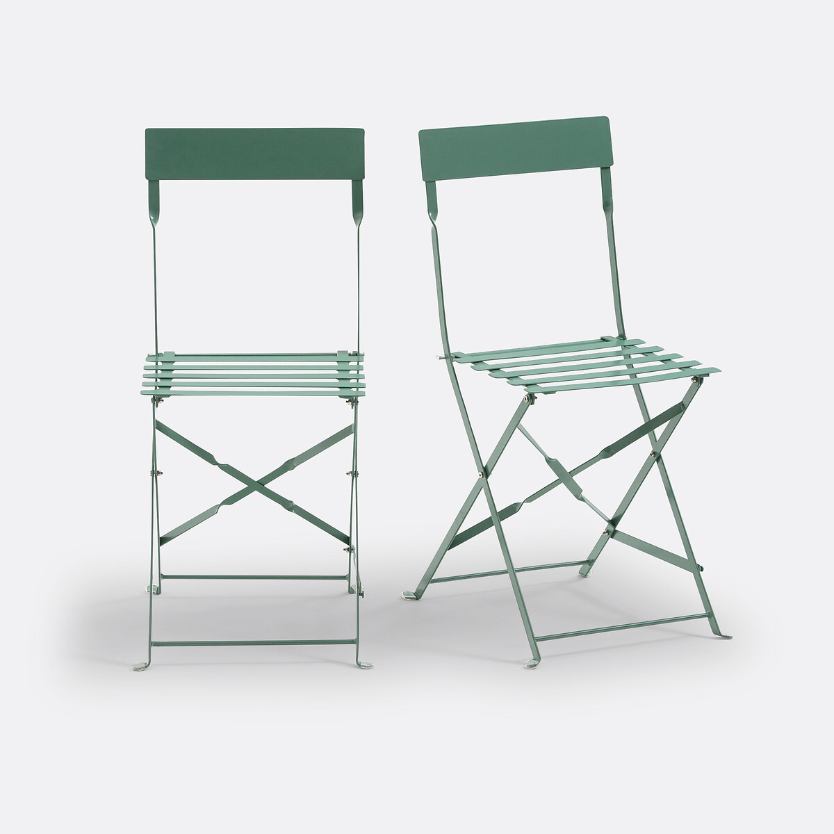 Lot de 2 chaises pliantes métal fer, Ozevan