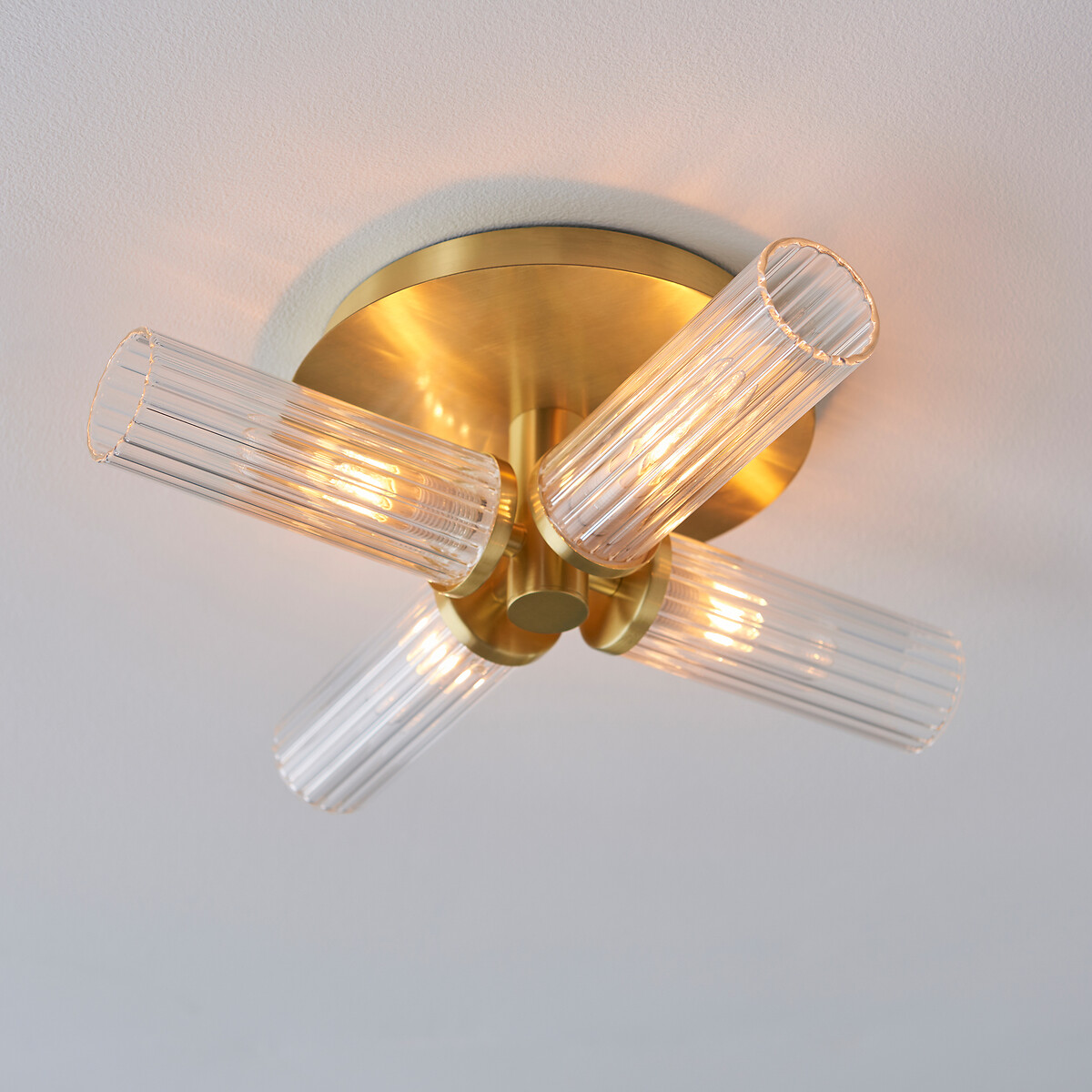 Tulsie 4-Light Ribbed Glas Bathroom Ceiling Light, SO'HOME