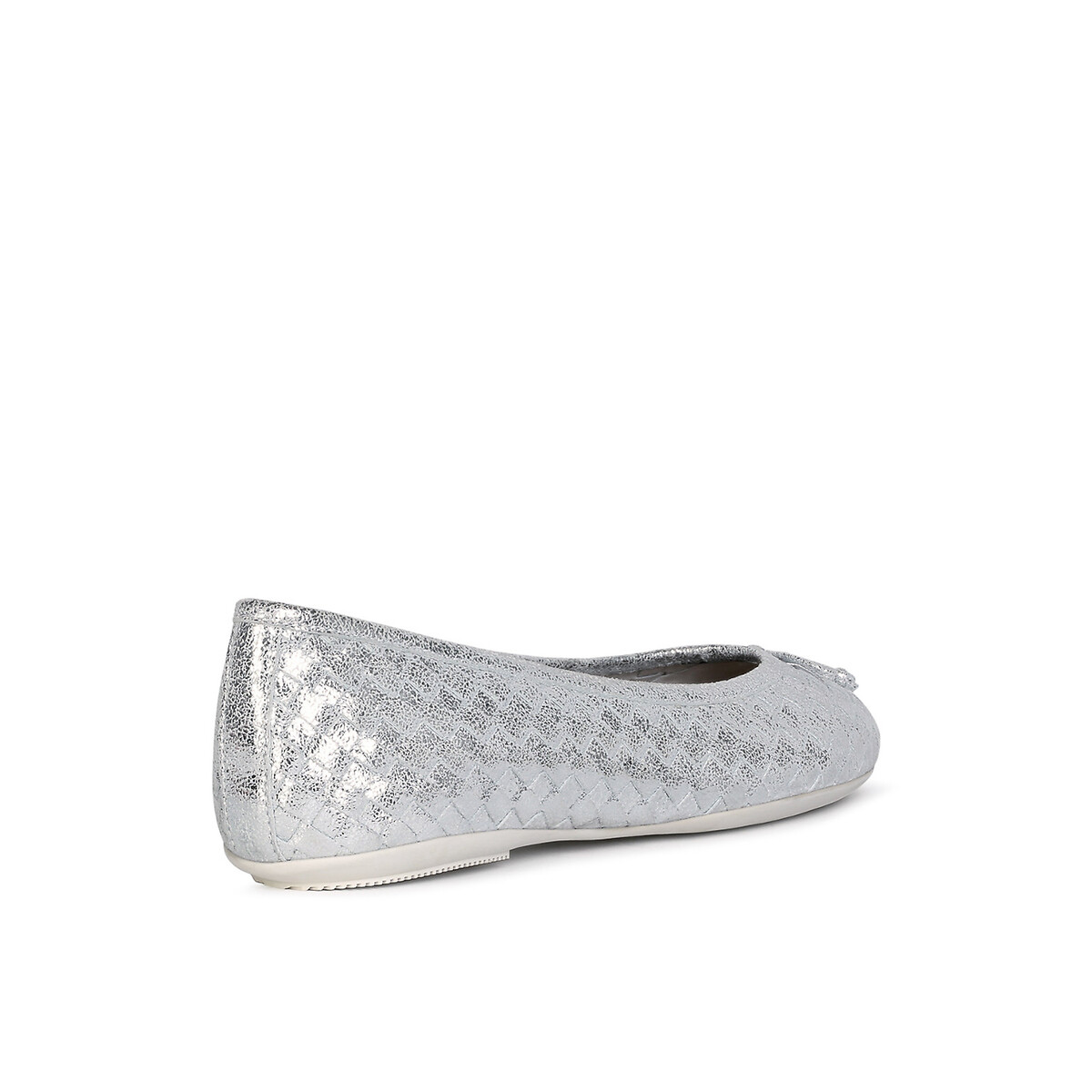 Palmaria braided leather ballet flats silver-coloured Geox | La Redoute