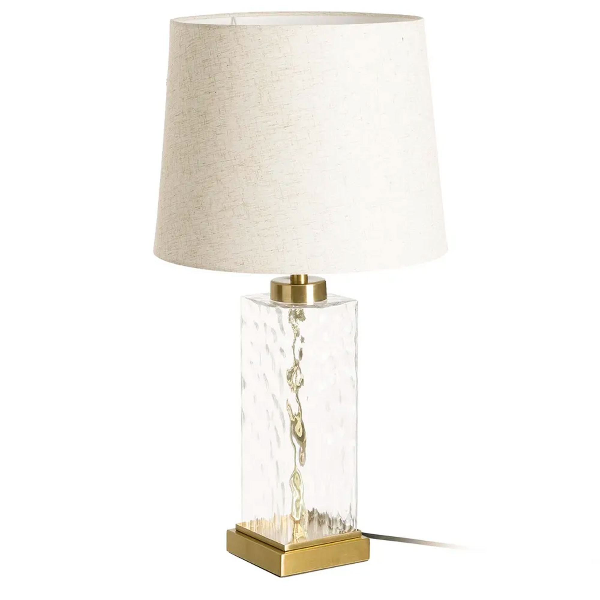 Lampe à poser métal doré et verre 33x33x60.5cm, WADIGA
