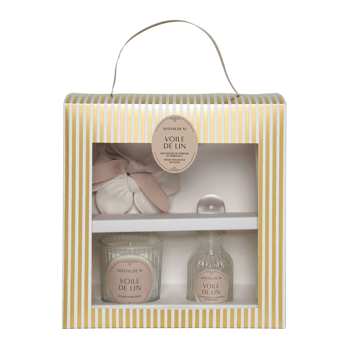 Coffret diffuseur bougie décor Voile de Lin, MATHILDE M