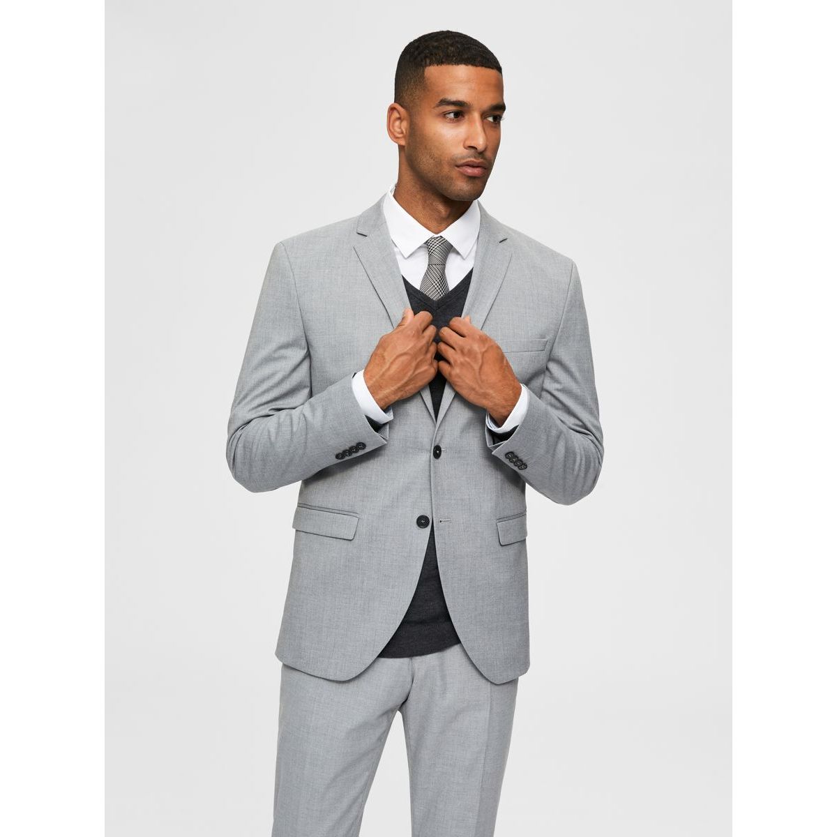 Reslad Veste Sport Homme Coupe Ajustée - Blazer Décontracté RS-1421 En Coton/Polyester - Noir Anthracite