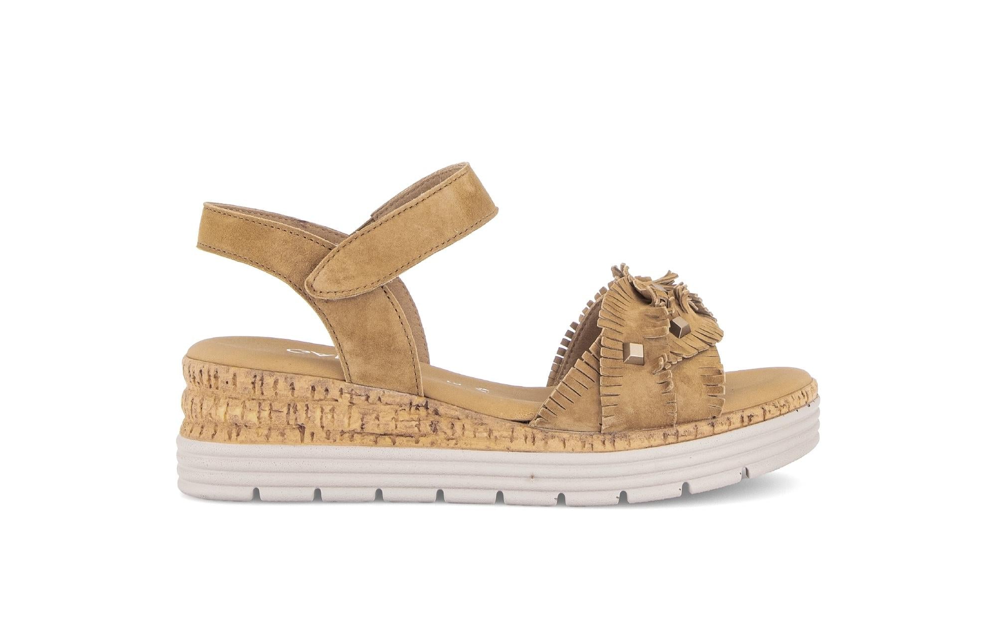 Sandales en cuir à talon compensé, GABOR