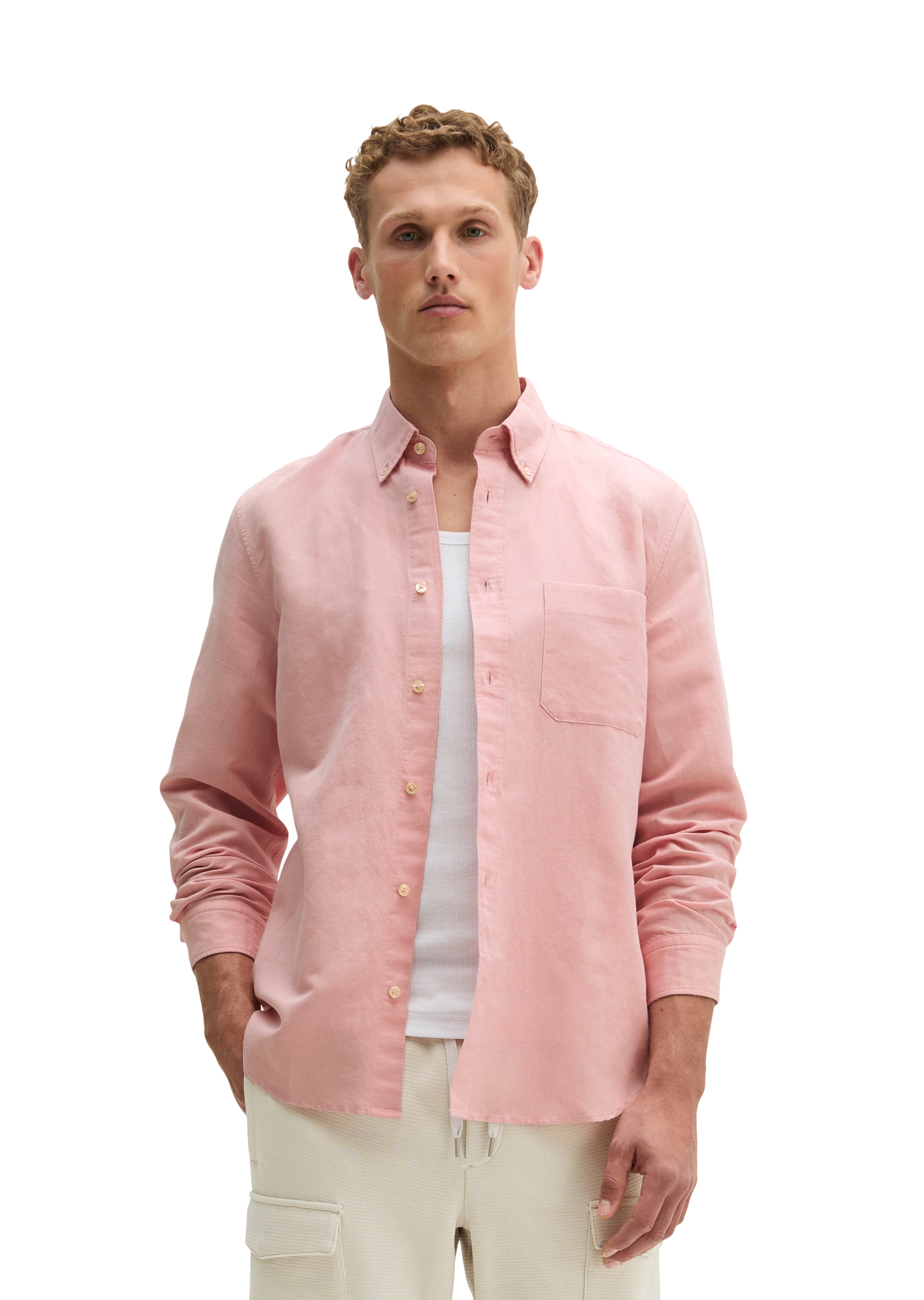 Chemise regular en lin et en coton bio, MARC O'POLO