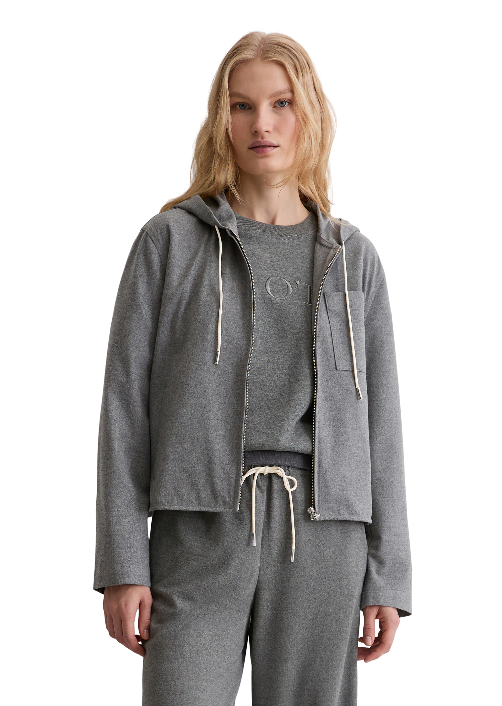 Veste à capuche d'intérieur regular en polyester et viscose recyclés, MARC O'POLO