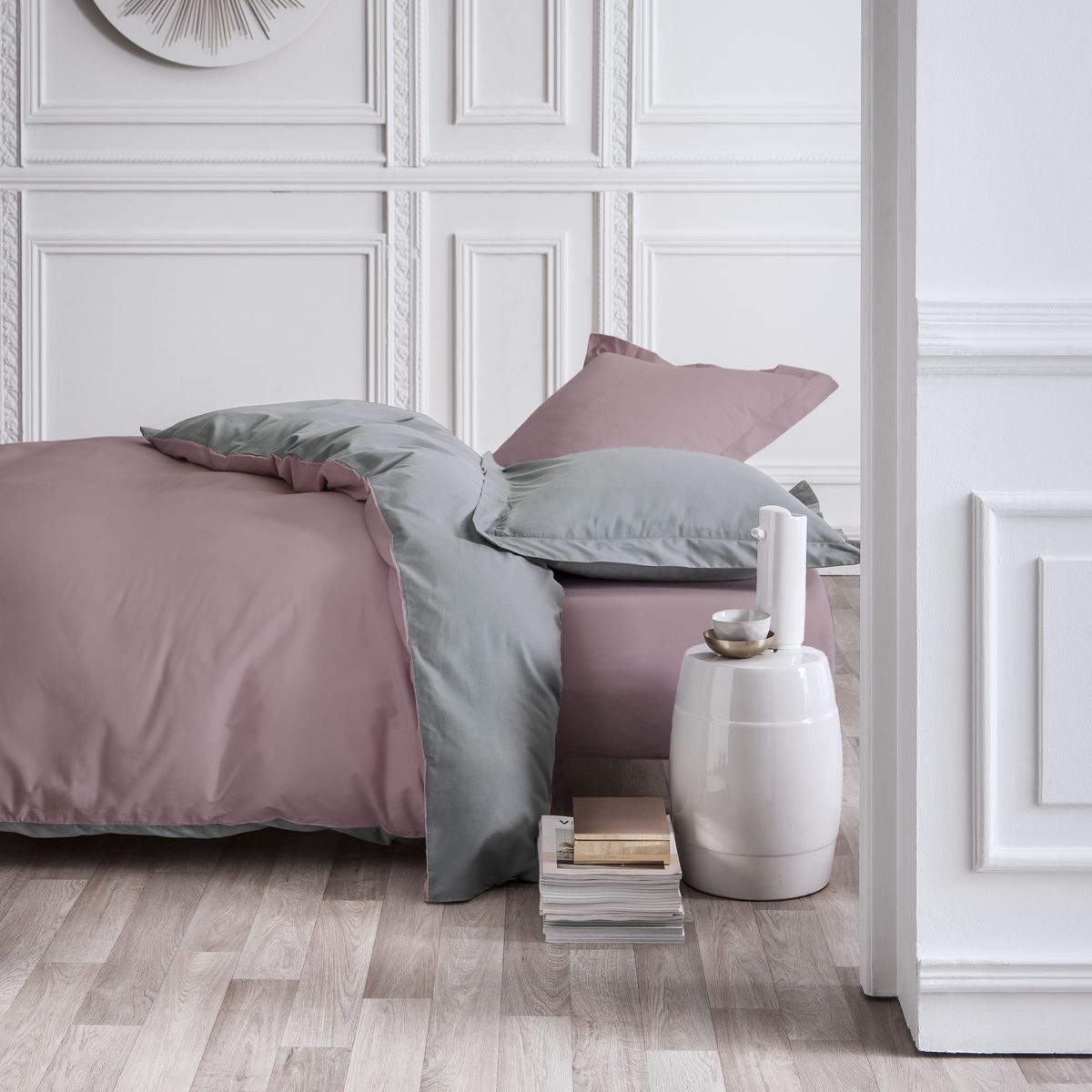 Parure de lit 2 personnes bicolore coton PRESTIGE, TODAY