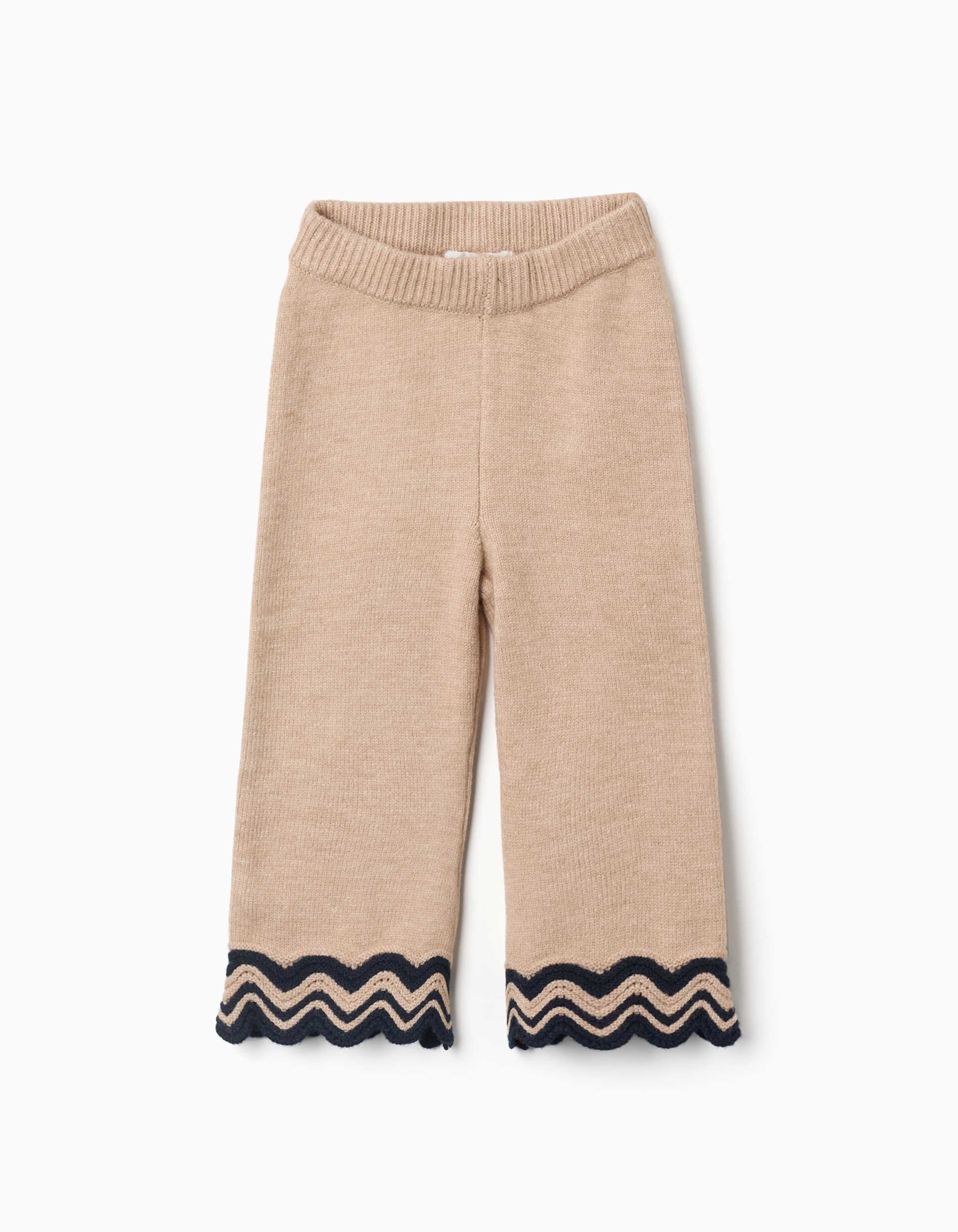 Pantalon en maille avec ourlet à rayures, ZIPPY