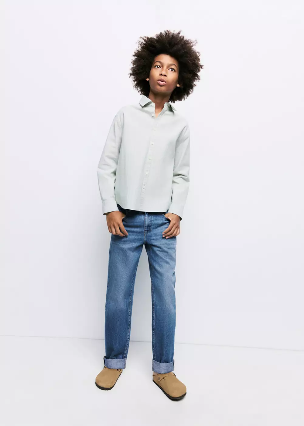 Jean regular fit à bas retroussé, MANGO KIDS
