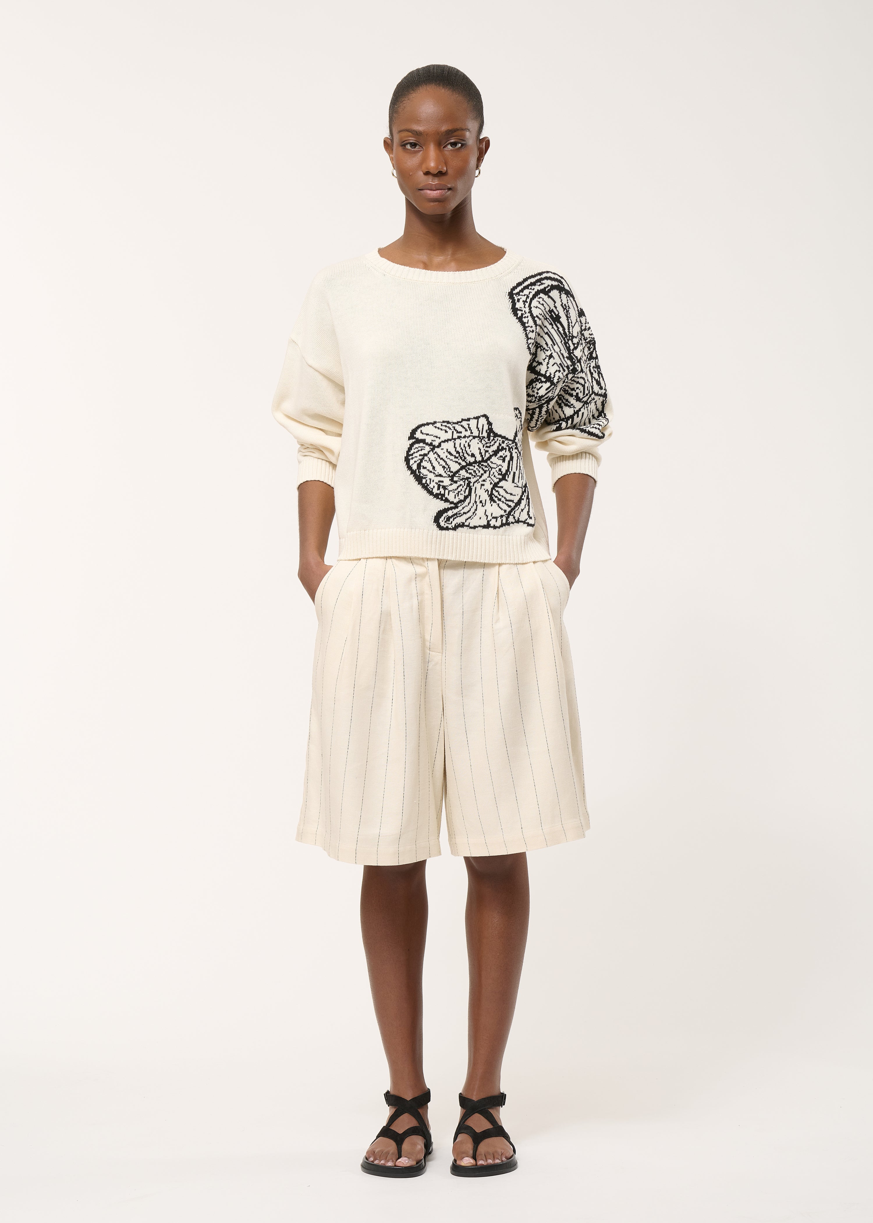 Pull oversize à motif floral, HUMILITY