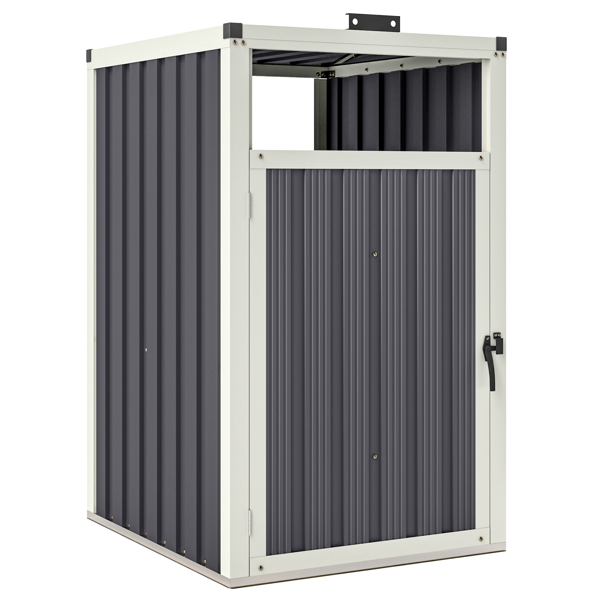 Abri pour poubelles Acier galvanisé Gris, OUTSUNNY