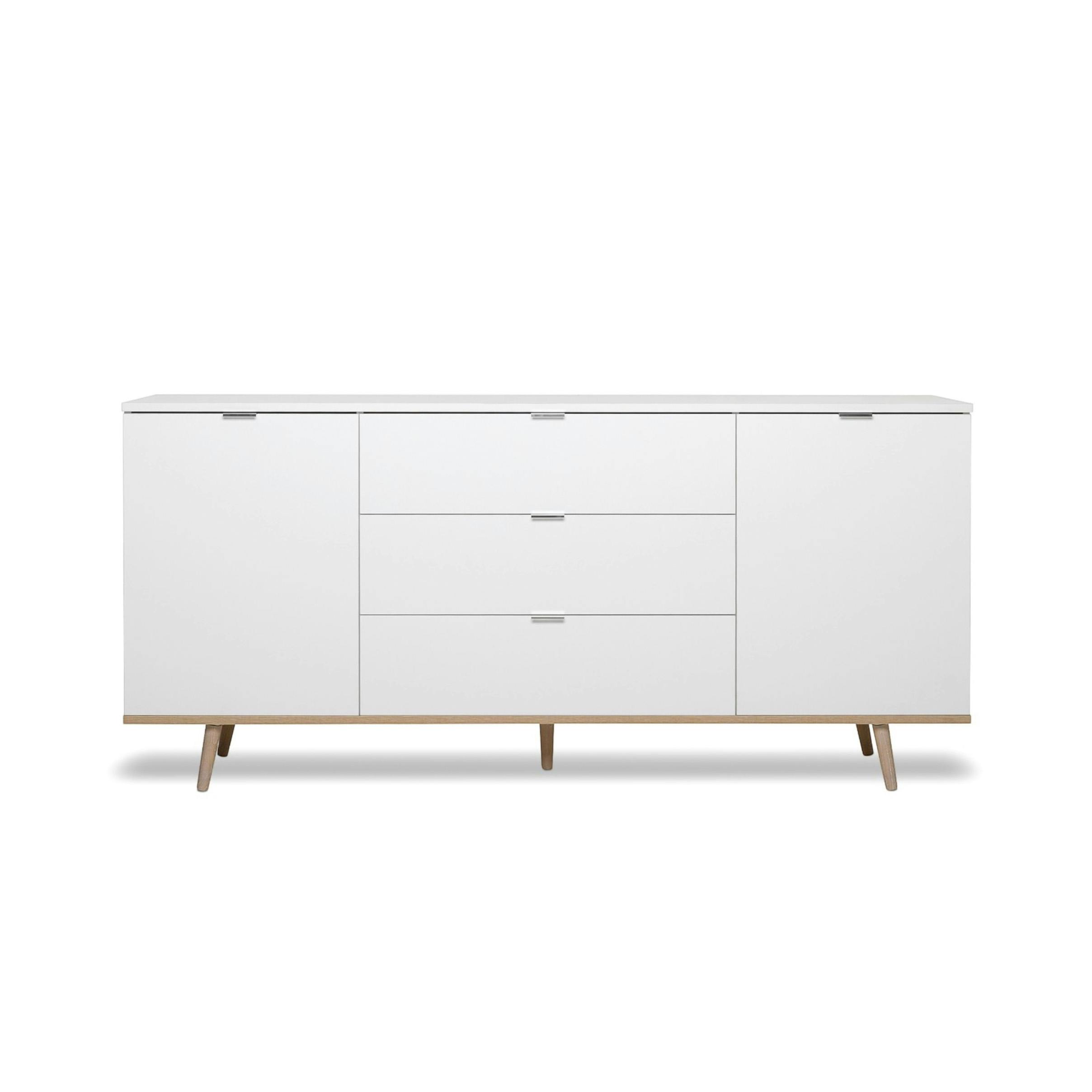 Buffet scandinave blanc 2 portes 3 tiroirs ALVA, PIER IMPORT