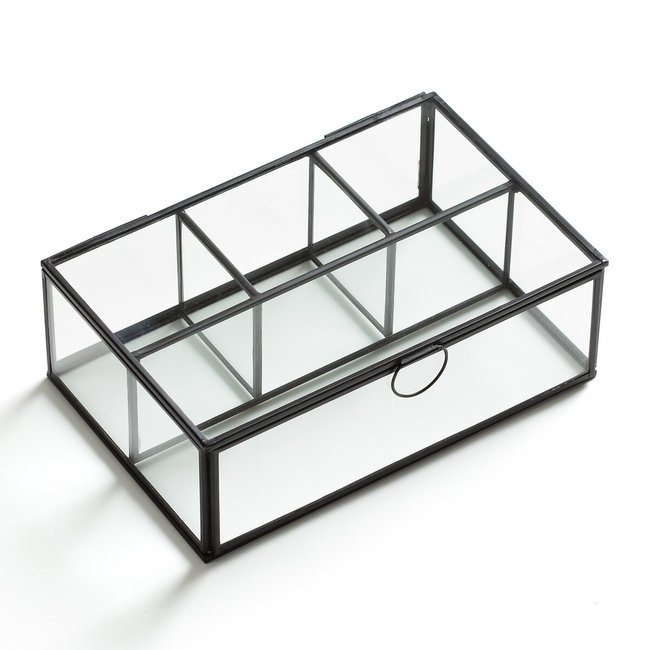 Uyova Multi-Compartment Glass Trinket Box, black, LA REDOUTE INTERIEURS