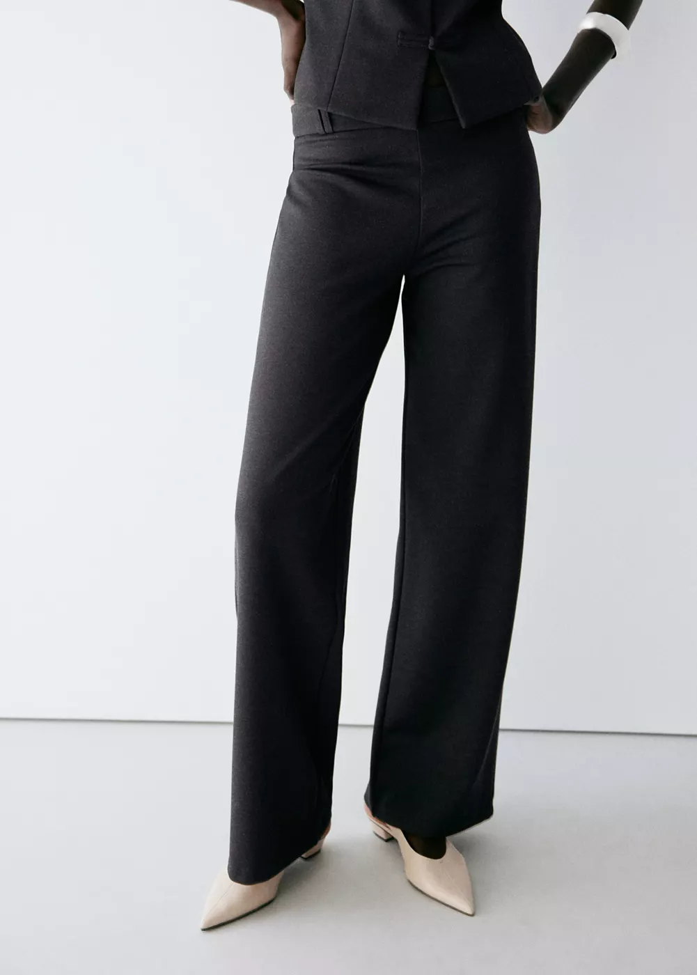 Pantalon maille fine droit, MANGO