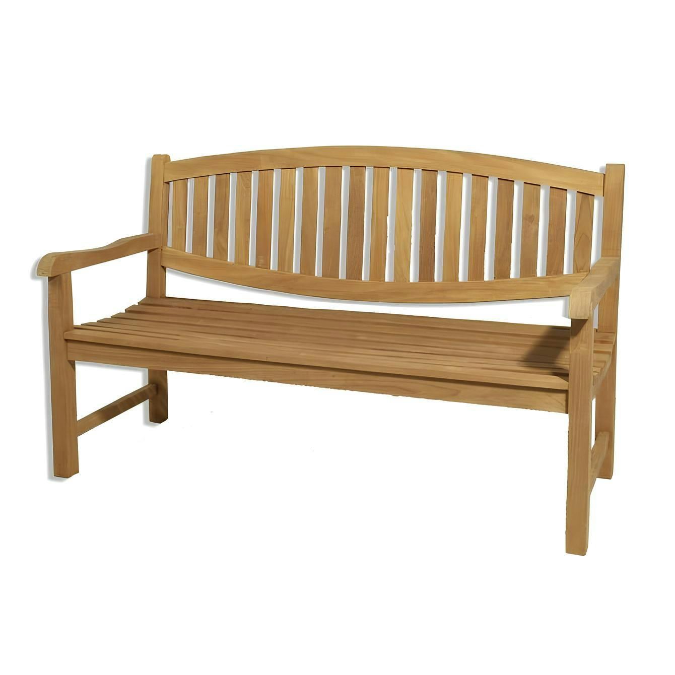 Banc de jardin style classique en bois de teck brut massif 2 places SUMMER 150cm, PIER IMPORT