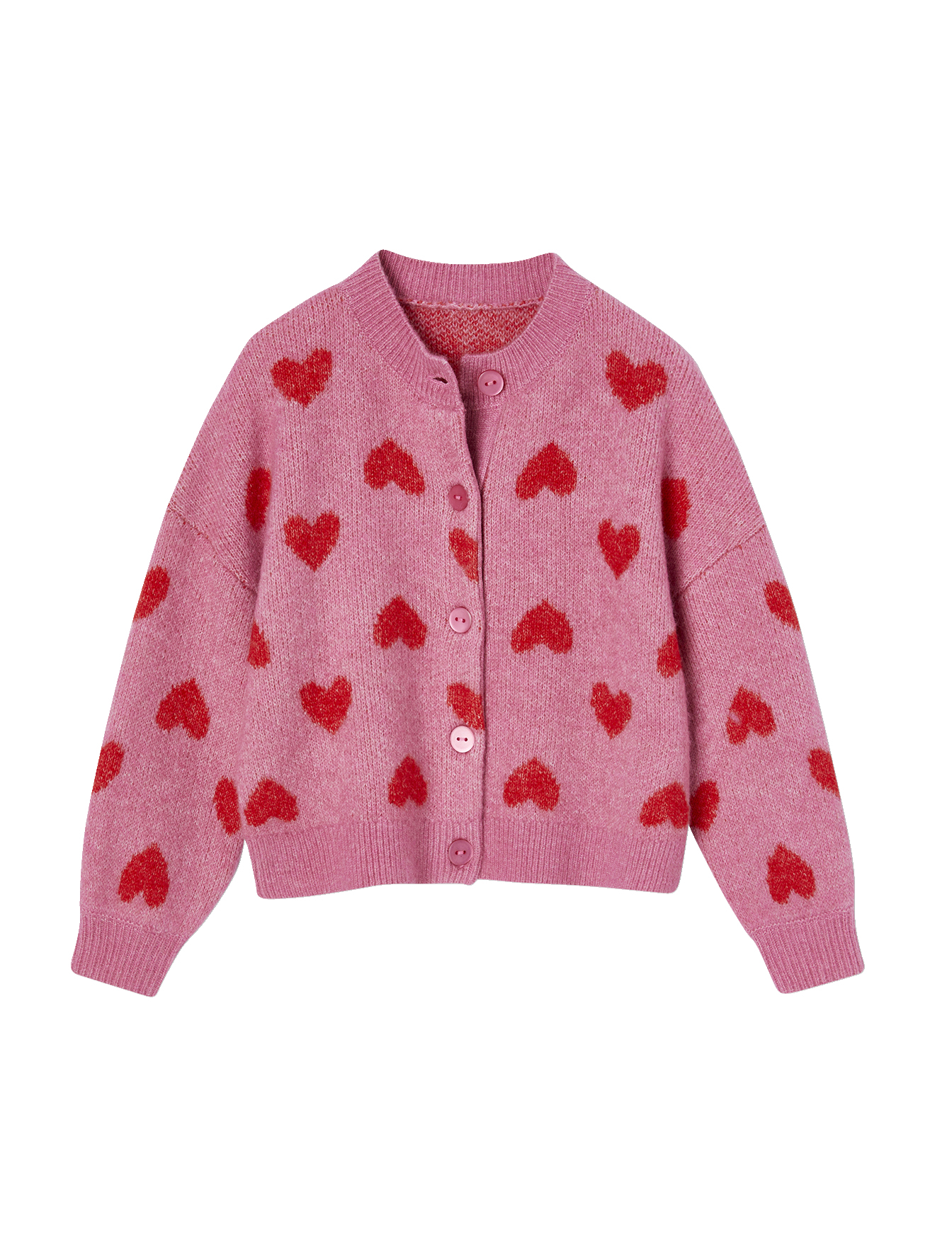 Gilet jacquard coeurs, VERTBAUDET