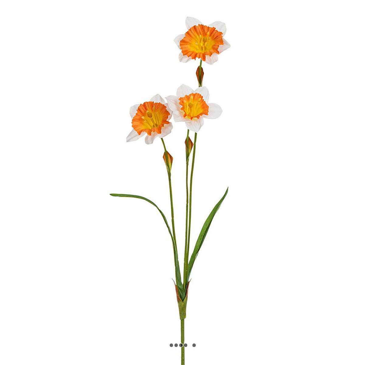 Jonquilles artificielles en tige 3 têtes H 58, ARTIFICIELLES