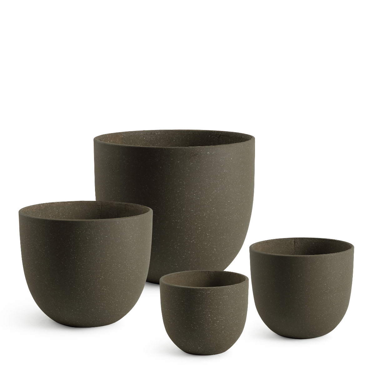 Lot de 4 cache-pots décoratifs arrondi en fibre H45 Terra, SIA DECO