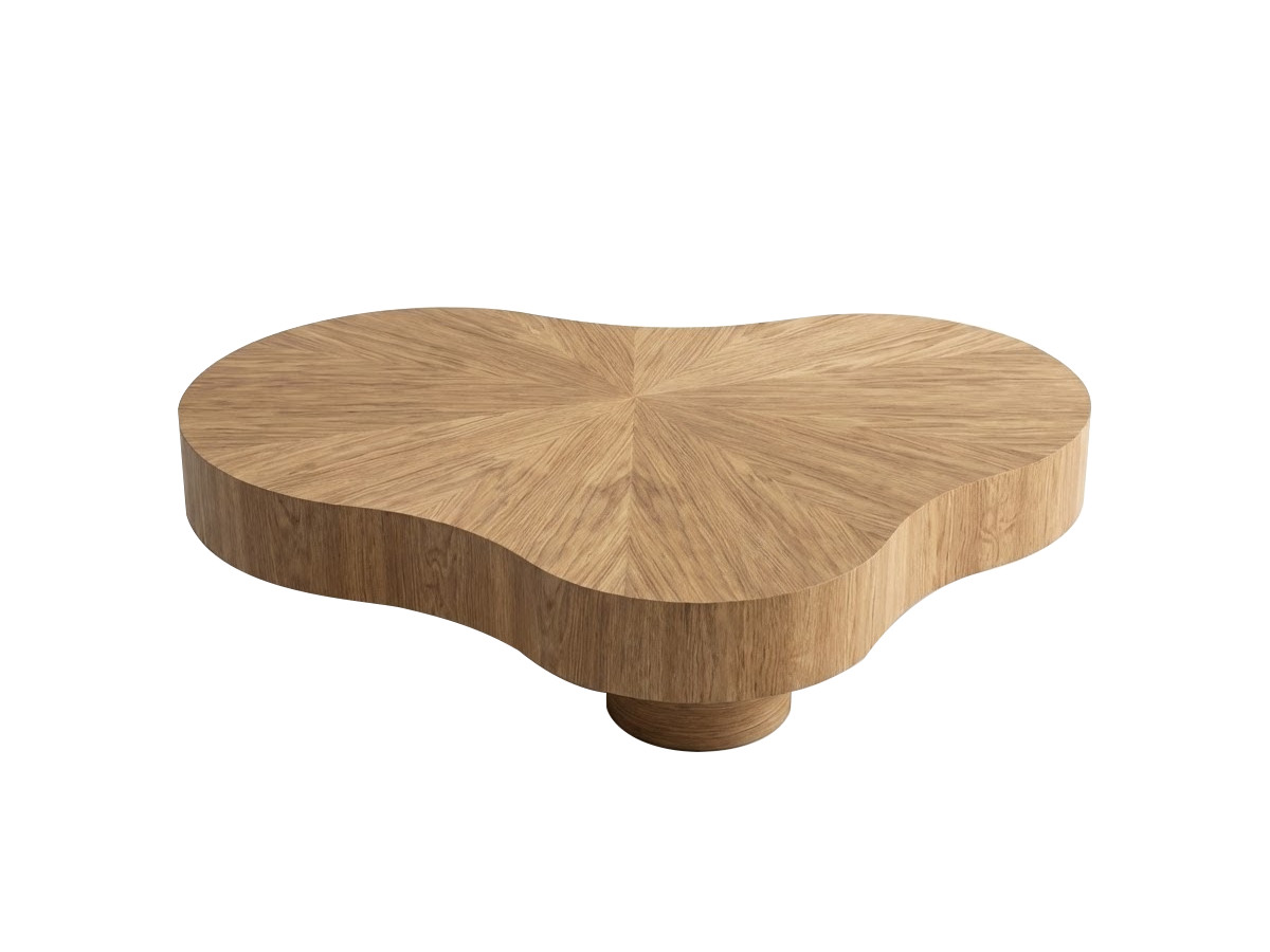 Table basse ronde en placage, CORBUSIER, BOBOCHIC