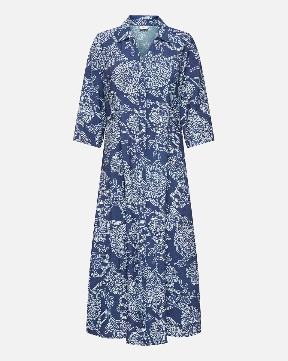 Robe longue imprimée, col V, JDY