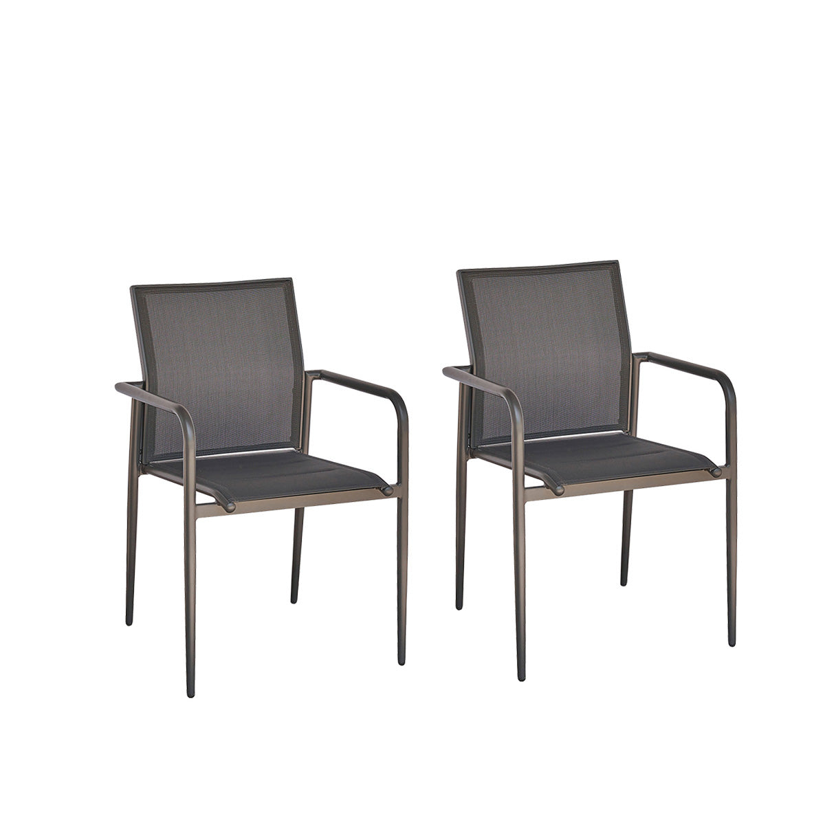 Lot de 2 fauteuils en aluminium et textilène LAGON, BERAH GETAH