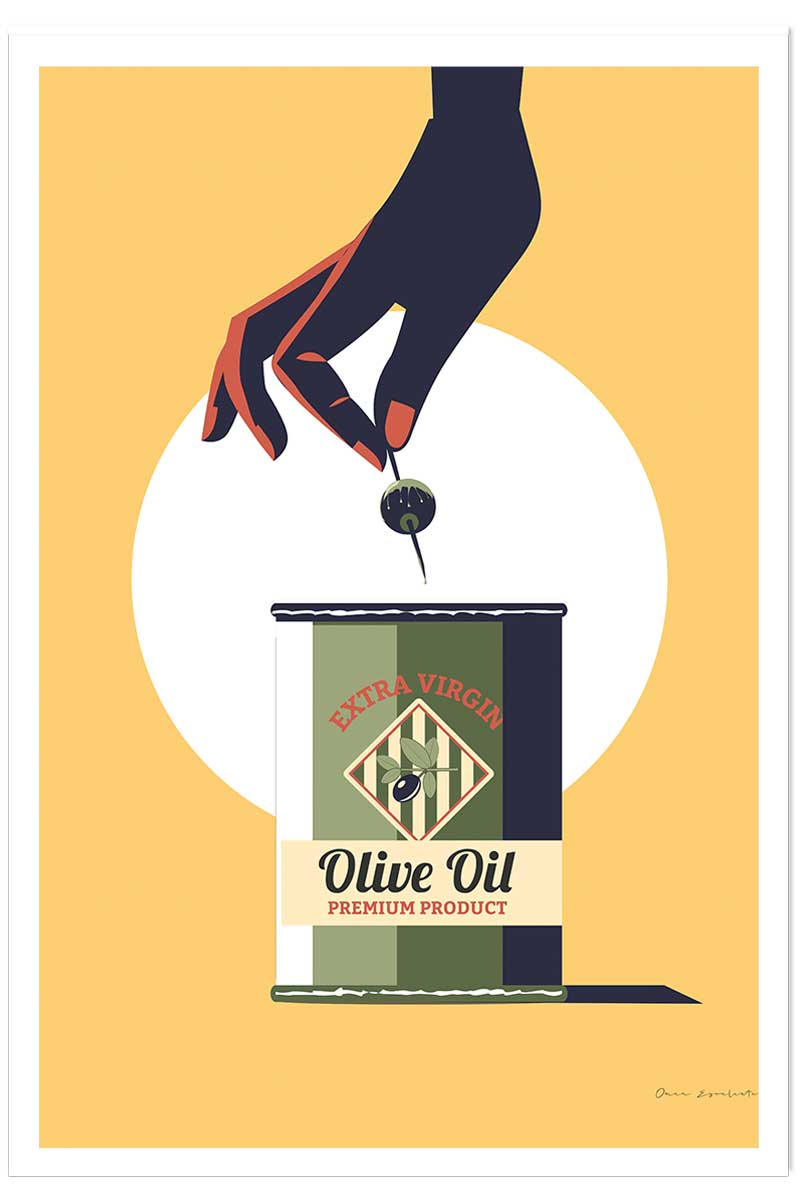 Affiche cuisine Huile d'olive extra, HEXOA