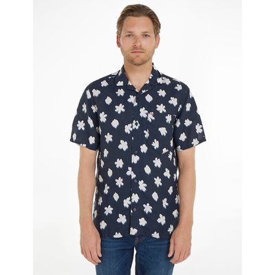 Floral Linen Shirt with Short Sleeves TOMMY HILFIGER