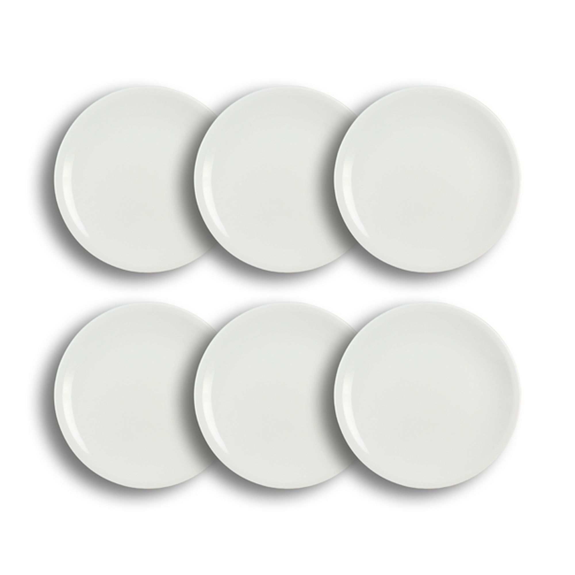 Lot de 6 assiettes plates 24,5cm en porcelaine, OMEGA, OGO LIVING