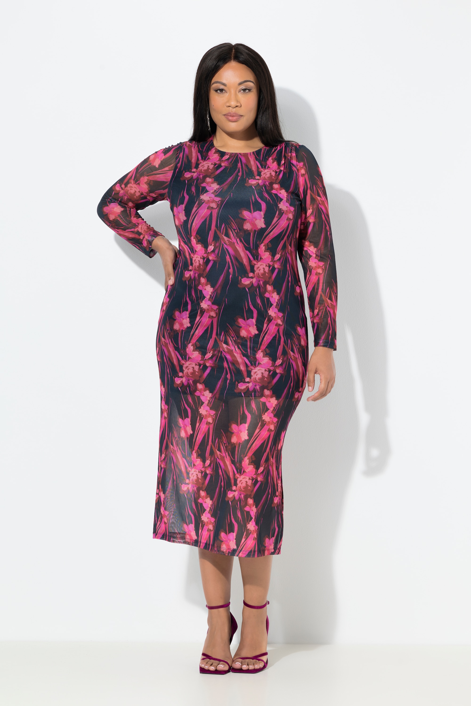 Robe maxi en tulle, fronces, ULLA POPKEN