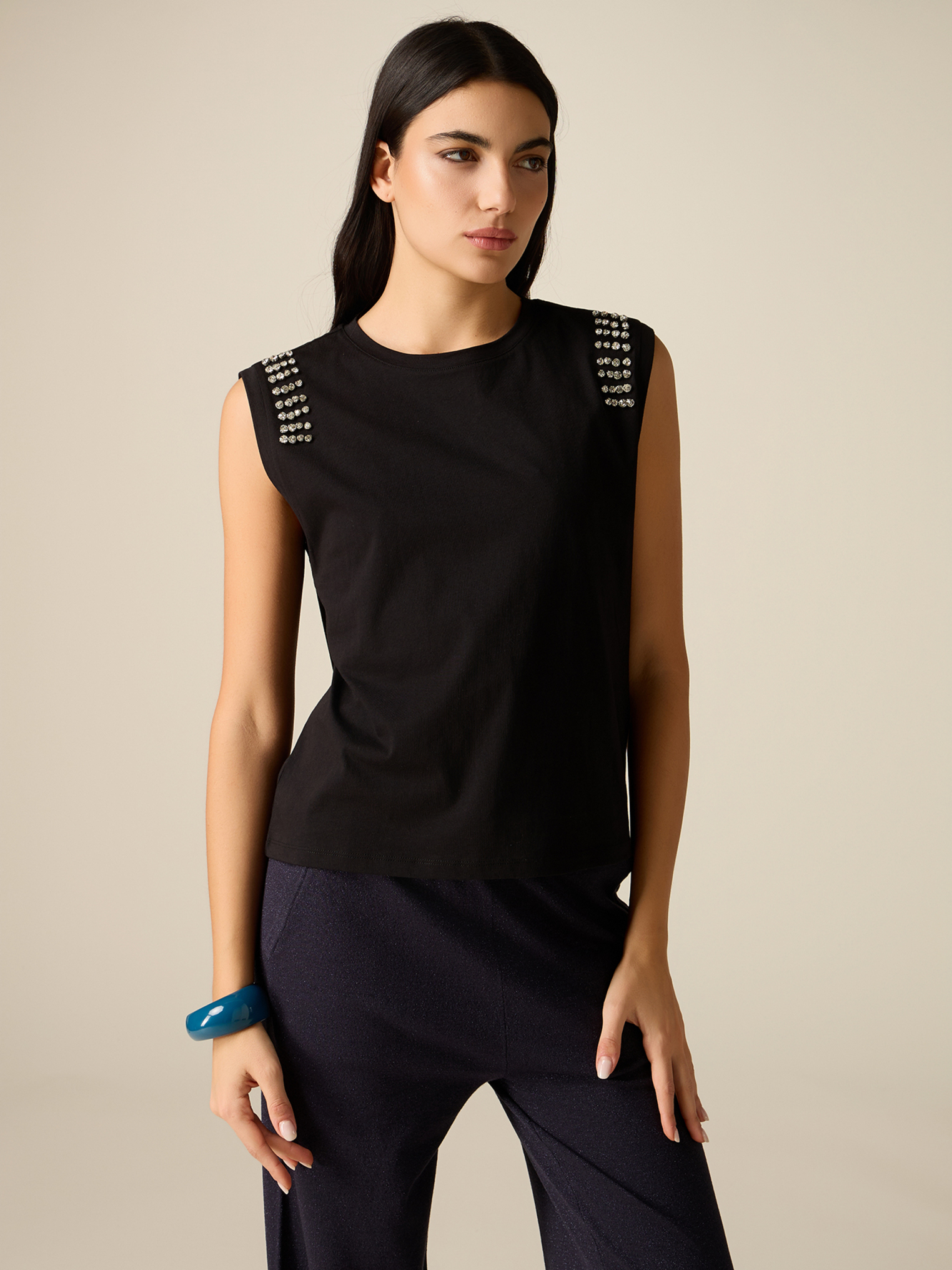 T-shirt avec strass, OLTRE