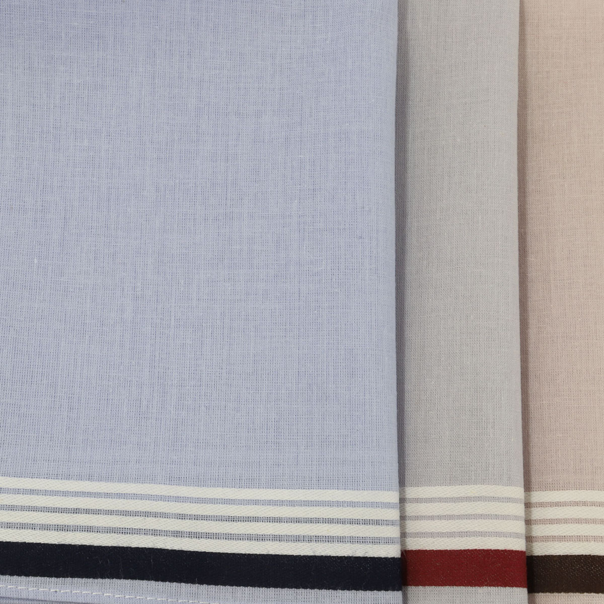 Lot De 6 Mouchoirs Homme 100% Coton Tissés - Modèle Rayé N°425 - Fabriqué Au Portugal