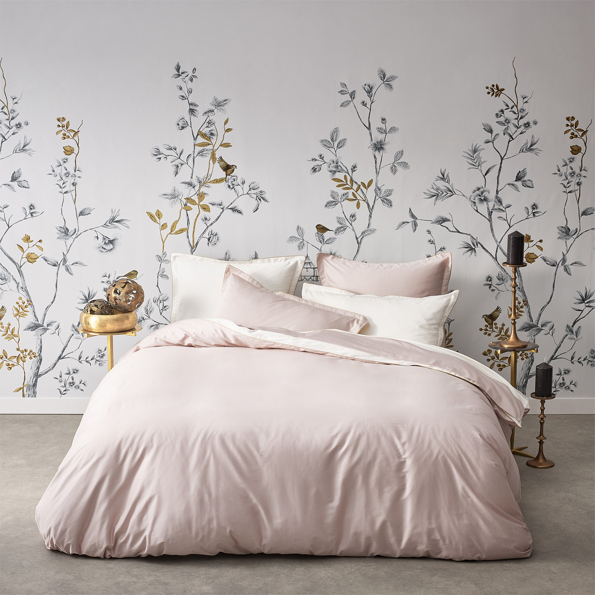 Housse de couette unie en satin de coton bio, NOBEL, ALEXANDRE TURPAULT