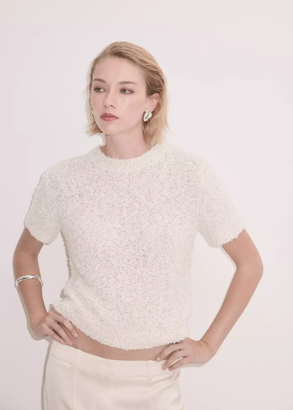Pull-over manches courtes, MANGO